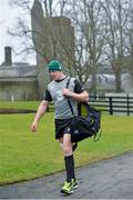 10 February 2015; Ireland captain Paul O'Connell arrives for squad training. Carton House, Maynooth, Co. Kildare. Picture credit: Brendan Moran / SPORTSFILE