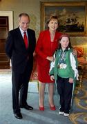 8 November 2007; Kirsty Devlin, from Belfast, Co. Antrim, a TEAM Ireland member, who attended a reception in Aras an Uachtarain hosted by President Mary McAleese and Dr. Martin McAleese, to celebrate their triumphs at the 2007 Special Olympics World Summer Games, held recently in Shanghai, China. Aras an Uachtarain, Phoenix Park, Dublin. Picture credit: Ray McManus / SPORTSFILE