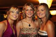 10 November 2007; Anna Geary, left, Milford, Cork, Niamh Mulcahy, Ahane, Limerick, and Eileen O'Brien, right, Granagh, Limerick, at the Energise Sport Camogie All-Star Awards 2007 in association with O'Neills. Citywest Hotel, Conference, Leisure & Golf Resort, Saggart, Co. Dublin. Picture credit: Ray McManus / SPORTSFILE