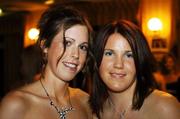 10 November 2007; Louise Mahony, left, Cullohill, Co. Laois, and Aileen Donnelly, Kilmessan, Meath, at the Energise Sport Camogie All-Star Awards 2007 in association with O'Neills. Citywest Hotel, Conference, Leisure & Golf Resort, Saggart, Co. Dublin. Picture credit: Ray McManus / SPORTSFILE