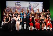 10 November 2007; The Energise Camogie All-Stars, back row, left to right; Gemma O'Connor, Cork, Philly Fogarty, Tipperary, Veronica Curtin, Galway, Aisling Diamond, Derry, Jennifer O’Leary, Cork, Kate Kelly, Wexford, Claire Grogan, Tipperary, Una Leacy, Wexford and Caitriona Foley, Cork. Front row, left to right; Mags D'Arcy, Wexford, Eimear Brannigan, Dublin, Catherine O'Loughlin, Wexford, Guest of Honour - Ireland and Leinster rugby player - Gordon D'Arcy,  Liz Howard, Uachtarán, Chumann Camógaíochta na nGael, Rose Collins, Limerick, Rena Buckley, Cork, and Mary Leacy, Wexford, at the Energise Sport Camogie All-Star Awards 2007 in association with O'Neills. Citywest Hotel, Conference, Leisure & Golf Resort, Saggart, Co. Dublin. Picture credit: Ray McManus / SPORTSFILE