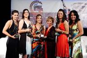 10 November 2007; Wexford winners, l to r, Mags D’Arcy, Catherins O’Loughlin, Kate Kelly, Mary Leacy and Una Leacy with Liz Howard, 3rd from right, Uachtarán Chumann Camógaíochta na nGael, at the Energise Sport Camogie All-Star Awards 2007 in association with O'Neills. Citywest Hotel, Conference, Leisure & Golf Resort, Saggart, Co. Dublin. Picture credit: Ray McManus / SPORTSFILE
