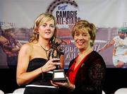 10 November 2007; Galway winner Veronica Curtain with Liz Howard, Uachtarán Chumann Camógaíochta na nGael, at the Energise Sport Camogie All-Star Awards 2007 in association with O'Neills. Citywest Hotel, Conference, Leisure & Golf Resort, Saggart, Co. Dublin. Picture credit: Ray McManus / SPORTSFILE