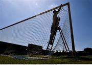 31 May 2016; Pat O'Sullivan, Cork City groundsman, ties up the goal nets before the EURO2016 Warm-up International between Republic of Ireland and Belarus in Turners Cross, Cork. Photo by David Maher/Sportsfile