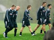 14 November 2007; Chrius Brunt, Sammy Clingan, Steve Davis, Gareth McAuley and Steve Robinson arrive for The Northern Ireland Squad Training. Greenmount College Antrim Co. Antrim. Picture credit: Oliver McVeigh / SPORTSFILE