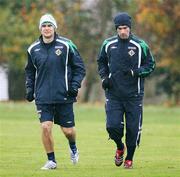 14 November 2007; David Healy and Keith Gillespie during the Northern Ireland Squad Training. Greenmount College Antrim Co. Antrim. Picture credit: Oliver McVeigh / SPORTSFILE