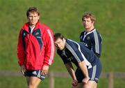 14 November 2007; Shaun Payne, Marcus Horan and Jerry Flannery during Munster Rugby Training. University of Limerick, Limerick. Picture credit: Kieran Clancy / SPORTSFILE