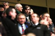 17 November 2007; FAI chief executive John Delaney, right, speaking on his mobile phone alongside FAI president David Blood before the start of the game. 2008 European Championship Qualifier, Wales v Republic of Ireland, Millennium Stadium, Cardiff, Wales. Picture credit; David Maher / SPORTSFILE
