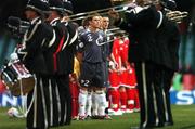 17 November 2007; Republic of Ireland's Steve Finnan stands alongside his team-mates during the playing of the National Anthem. 2008 European Championship Qualifier, Wales v Republic of Ireland, Millennium Stadium, Cardiff, Wales. Picture credit; David Maher / SPORTSFILE