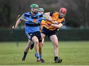 5 February 2015; Matthew O'Hanlon, UCD, in action against Kevin O'Flynn, DCU. Independent.ie Fitzgibbon Cup, Group A, Round 2, UCD v DCU. University College Dublin, Dublin. Picture credit: Pat Murphy / SPORTSFILE