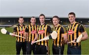 10 February 2015; Kilkenny players, from left, Jackie Tyrrell, Eoin Larkin, team captain Joey Holden, Paul Murphy and Colin Fennelly in attendance at the 2015 Glanbia Kilkenny sponsorship launch. Nowlan Park, Kilkenny. Picture credit: Matt Browne / SPORTSFILE