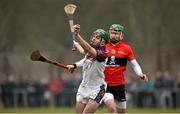 10 February 2015; David McInerney, UL, in action against Anthony Spillane, UCC. Independent.ie Fitzgibbon Cup, Group B, Round 3, UCC v UL, Mardyke, Cork. Picture credit: Barry Cregg / SPORTSFILE