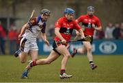 10 February 2015; Shane O'Donnell, UCC, in action against Jack Brown, UL. Independent.ie Fitzgibbon Cup, Group B, Round 3, UCC v UL, Mardyke, Cork. Picture credit: Barry Cregg / SPORTSFILE