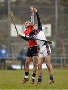10 February 2015; Paudie Prendergast, UCC, in action against John McGrath, UL. Independent.ie Fitzgibbon Cup, Group B, Round 3, UCC v UL, Mardyke, Cork. Picture credit: Barry Cregg / SPORTSFILE