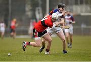10 February 2015; Michael Breen, UCC, in action against Kevin O'Brien, UL. Independent.ie Fitzgibbon Cup, Group B, Round 3, UCC v UL, Mardyke, Cork. Picture credit: Barry Cregg / SPORTSFILE