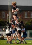 10 February 2015; Patrick Ryan, Newbridge College, wins possession in the lineout. Bank of Ireland Leinster Schools Senior Cup, 2nd Round, St. Andrew's College v Newbridge College, Donnybrook Stadium, Donnybrook, Dublin. Picture credit: Piaras Ó Mídheach / SPORTSFILE