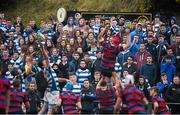 10 February 2015; Rockwell College supporters look on at a lineout during the game. SEAT Munster Schools Senior Cup Quarter-Final, Rockwell College v St. Munchin’s College, Clanwilliam Park, Tipperary Town. Picture credit: Diarmuid Greene / SPORTSFILE