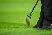 7 February 2015; A groundsman repairs the pitch. Allianz Football League, Division 1, Round 1, Dublin v Donegal. Croke Park, Dublin. Picture credit: Ray McManus / SPORTSFILE
