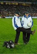 7 February 2015; Umpires kick a football before the game. Allianz Football League, Division 1, Round 1, Dublin v Donegal. Croke Park, Dublin. Picture credit: Ray McManus / SPORTSFILE