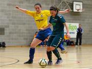 10 February 2015; Rachel Doyle, Maynooth University, in action against Rachel Hutchinson, Waterford IT University. Women's Soccer Colleges Association of Ireland,  National Futsal Finals, Institute of Technology, Sligo. Picture credit: Oliver McVeigh / SPORTSFILE