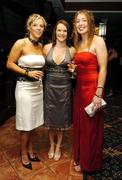 17 November 2007; Cork players, from left, Valerie Mulcahy, Briege Corkery, and Rena Buckley, at the 2007 O'Neills/TG4 Ladies Gaelic Football All-Star Awards. Citywest Hotel, Conference, Leisure & Golf Resort, Saggart, Co Dublin. Picture credit: Brendan Moran / SPORTSFILE  *** Local Caption ***