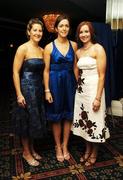 17 November 2007; Bronagh O'Donnell, left, and Caroline O'Hanlon, both from Armagh, with Niamh Kindlon, Monaghan, at the 2007 O'Neills/TG4 Ladies Gaelic Football All-Star Awards. Citywest Hotel, Conference, Leisure & Golf Resort, Saggart, Co Dublin. Picture credit: Brendan Moran / SPORTSFILE  *** Local Caption ***