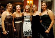 17 November 2007; Down lady footballers at the 2007 O'Neills/TG4 Ladies Gaelic Football All-Star Awards, from left, Catherine McConville, Michael Downey, Aoibheann Downey, Elaine McCourt, and Brenda Russell. Citywest Hotel, Conference, Leisure & Golf Resort, Saggart, Co. Dublin. Picture credit: Brendan Moran / SPORTSFILE  *** Local Caption ***