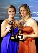17 November 2007; The 2 Mayo Ladies Football Allstars Claire O'Hara, left, and Cora Staunton at the 2007 O'Neills/TG4 Ladies Football All-Star Awards. Citywest Hotel, Conference, Leisure & Golf Resort, Saggart, Co. Dublin. Picture credit: Brendan Moran / SPORTSFILE  *** Local Caption ***