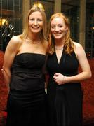 17 November 2007; Laois footballers Angela Casey, left, and Patricia Fogarty at the 2007 O'Neills/TG4 Ladies Gaelic Football All-Star Awards. Citywest Hotel, Conference, Leisure & Golf Resort, Saggart, Co. Dublin. Picture credit: Brendan Moran / SPORTSFILE