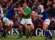 4 March 2000; Anthony Foley of Ireland in action against Andrea De Rossi of Italy during the Lloyds TSB 6 Nations match between Ireland and Italy at Lansdowne Road in Dublin. Photo by Brendan Moran/Sportsfile