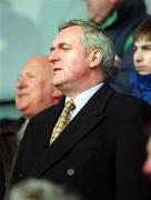 5 March 2000; An Taoiseach Bertie Ahern TD looks on during the Church & General National Football League Division 1A Round 5 match between Dublin and Donegal at Parnell Park in Dublin. Photo by Ray McManus/Sportsfile
