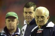 7 April 2000; Munster manager Brian O'Brien, right, with Head Coach Declan Kidney, left, and Assistant Coach Niall O'Donovan, centre,during the friendly match between Leicester Tigers and Munster at Welford Road in Leicester, England. Photo by Brendan Moran/Sportsfile