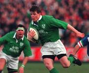 4 March 2000; Brian O'Driscoll of Ireland during the Lloyds TSB 6 Nations match between Ireland and Italy at Lansdowne Road in Dublin. Photo by Matt Browne/Sportsfile
