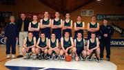9 February 2000; The Carrick-On-Shannon CS team prior to the Bank of Ireland Schools Cup Boys' C Final match between Colaiste Mhuire Crosshaven and Carrick-On-Shannon CS at National Basketball Arena in Tallaght, Dublin. Photo by Brendan Moran/Sportsfile