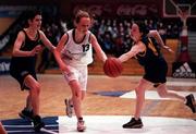 8 February 2000; Catherine Shallow of Loreto Foxrock in action against Scoil Ruain Killenaule during the Bank of Ireland Schools Cup Girls' B Final match between Scoil Ruain Killenaule and Loreto Foxrock at National Basketball Arena in Tallaght, Dublin. Photo by Brendan Moran/Sportsfile