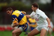 5 March 2000; Ciaran Considine of Clare in action against  Ronan Quinn of Kildare during the Allianz Football League Division 1B match between Kildare and Clare at St Conleth's Park in Newbridge, Kildare. Photo by Brendan Moran/Sportsfile
