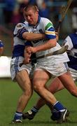 2 April 2000; Dan Shanahan of Waterford in action against Bill Maher of Laois during the Church & General National Hurling League Division 1B match between Laois and Waterford at O'Moore Park in Portlaoise, Laois. Photo by Matt Browne/Sportsfile
