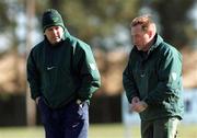 29 March 2000; Ireland coach Warren Gatland, left, and Assistant coach Eddie O'Sullivan during an Ireland Rugby training session at Greystones RFC in Greystones, Wicklow. Photo by Matt Browne/Sportsfile