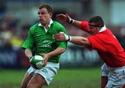 31 March 2000; Emmet Farrell of Ireland is tackled by  Iestyn Thomas of Wales during the Six Nations A Rugby Championship match between Ireland and Wales at Donnybrook Stadium in Dublin. Photo by Matt Browne/Sportsfile