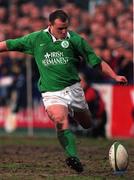 31 March 2000; Emmet Farrell of Ireland during the Six Nations A Rugby Championship match between Ireland and Wales at Donnybrook Stadium in Dublin. Photo by Matt Browne/Sportsfile