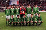 5 April 2000; The Republic of Ireland team, back row, from left, Graham Barrett, Jonathan Douglas, Keith Foy, Joe Murphy, David McGill, and John O'Shea. Front row, from left, Shaun Byrne, Andy Reid, John Thompson, Gary Dempsey and Ben Burgess prior to the UEFA European Under-18 Championship Play-Off 1st Leg match between France and Republic of Ireland at Stade Francis-Le Narional in Brest, France. Photo by David Maher/Sportsfile