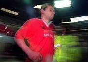7 April 2000; Jason Holland of Munster runs out prior to the friendly match between Leicester Tigers and Munster at Welford Road in Leicester, England. Photo by Brendan Moran/Sportsfile