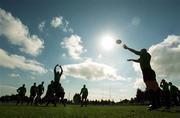 29 March 2000; Keith Wood practices a line-out during an Ireland Rugby training session at Greystones RFC in Greystones, Wicklow. Photo by Matt Browne/Sportsfile