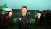 26 April 2000; Limerick manager Liam Kearns celebrates following the All-Ireland Under 21 Football Championship Semi-Final match between Limerick and Westmeath at O'Moore Park in Portlaoise, Laois. Photo by Damien Eagers/Sportsfile