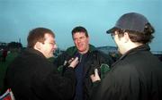 26 April 2000; Limerick manager Liam Kearns is interviewed following the All-Ireland Under 21 Football Championship Semi-Final match between Limerick and Westmeath at O'Moore Park in Portlaoise, Laois. Photo by Damien Eagers/Sportsfile