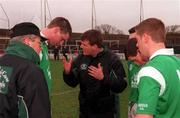 26 April 2000;  Limerick manager Liam Kearns speaks to his players prior to the All-Ireland Under 21 Football Championship Semi-Final match between Limerick and Westmeath at O'Moore Park in Portlaoise, Laois. Photo by Damien Eagers/Sportsfile