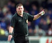 9 April 2000; Referee Michael Convery during the Church & General National Football League Division 1A match between Dublin and Cork at Parnell Park in Dublin. Photo by Brendan Moran/Sportsfile