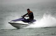 19 April 2000; Michael Rock pictured in Greystones, Wicklow, on his WaveRunner in prepration for his charity trip from Dublin to Holyhead. Photo by Matt Browne/Sportsfile