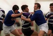 15 April 2000; Michael Smyth of Terenure is tackled by Philip Lynch of St Mary's College, right, during the AIB All-Ireland League Division 1 match between Terenure and St Mary's College at Lakelands Park in Terenure, Dublin. Photo by Damien Eagers/Sportsfile