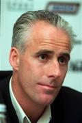 12 April 2000; Republic of Ireland manager Mick McCarthy speaks during a Republic of Ireland Press Conference at Forte Posthouse Hotel in Dublin. Photo by David Maher/Sportsfile